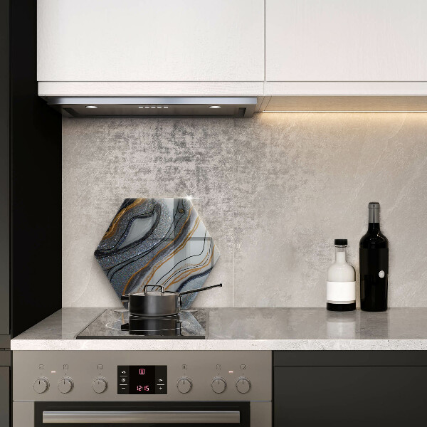 Kuchynská doska veľká zo skla skala so zlatom