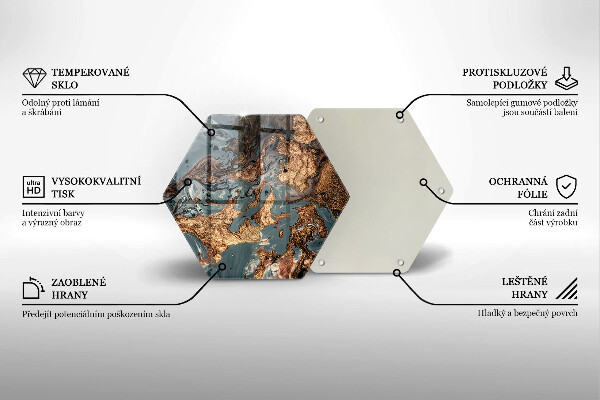Kuchynská doska veľká zo skla Zlatá skalná štruktúra