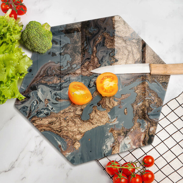 Kuchynská doska veľká zo skla Zlatá skalná štruktúra