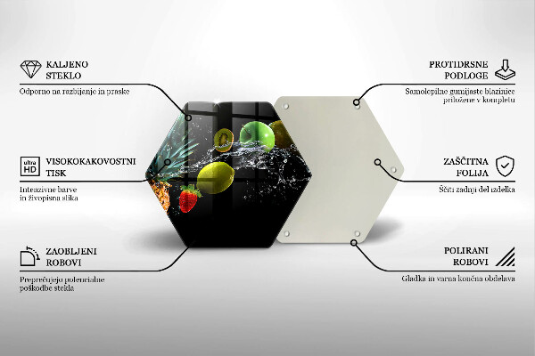 Kuchynská doska veľká zo skla Ovocie vo vode