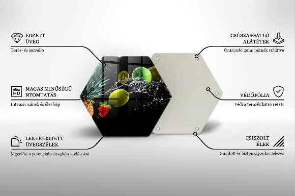 Kuchynská doska veľká zo skla Ovocie vo vode