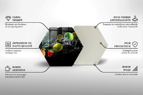 Kuchynská doska veľká zo skla Ovocie vo vode