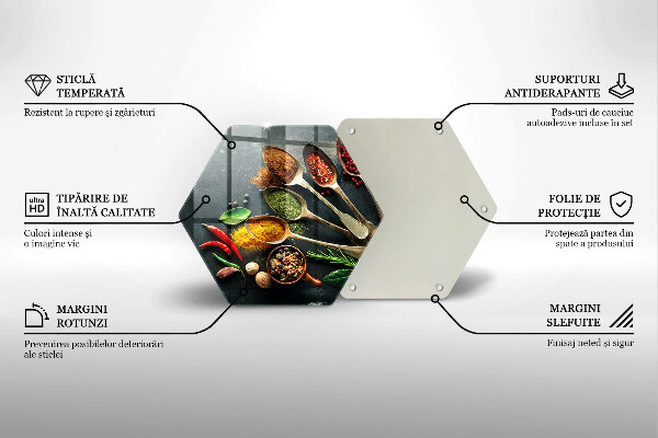 Kuchynská doska zo skla Kuchynské lyžice korenia