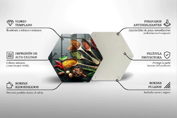 Kuchynská doska zo skla Kuchynské lyžice korenia