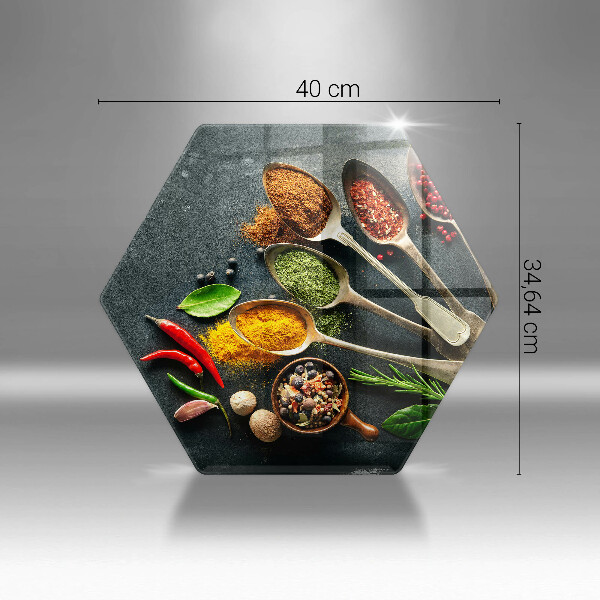 Kuchynská doska zo skla Kuchynské lyžice korenia