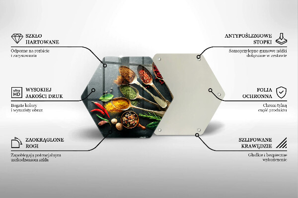 Kuchynská doska zo skla Kuchynské lyžice korenia