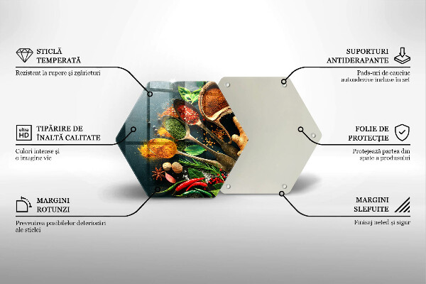 Kuchynská doska zo skla Lyžičky kuchynského korenia