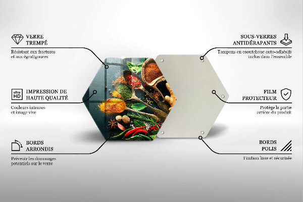 Kuchynská doska zo skla Lyžičky kuchynského korenia