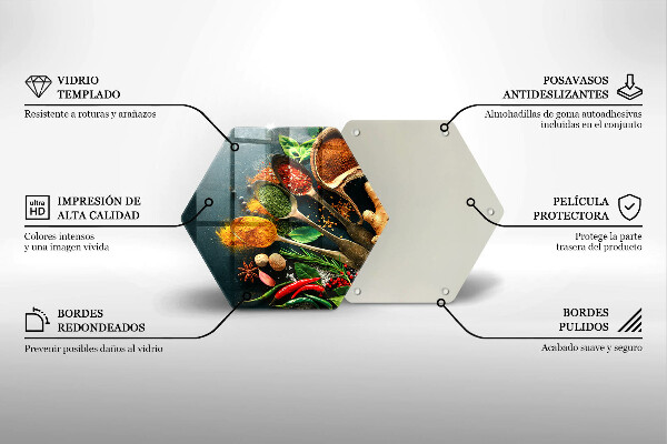 Kuchynská doska zo skla Lyžičky kuchynského korenia