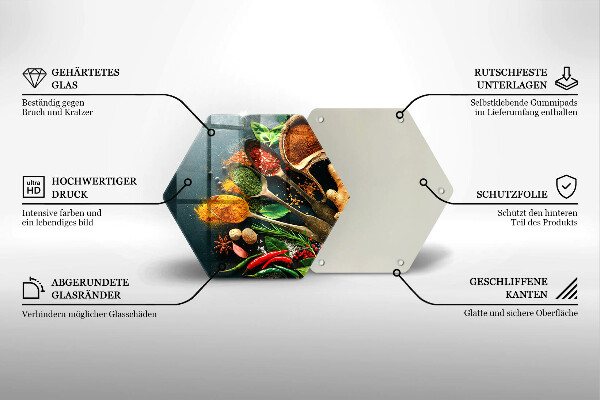 Kuchynská doska zo skla Lyžičky kuchynského korenia