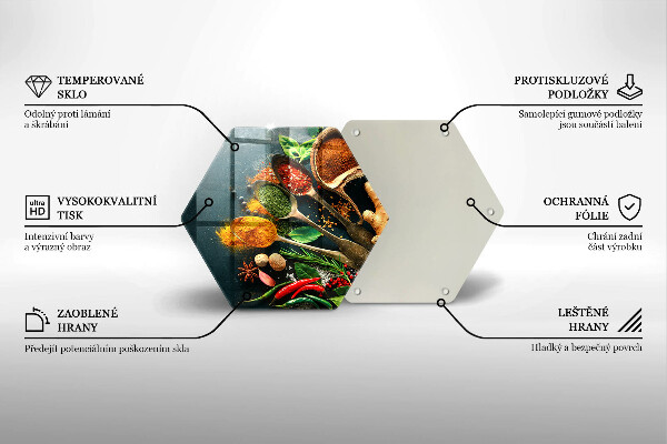 Kuchynská doska zo skla Lyžičky kuchynského korenia