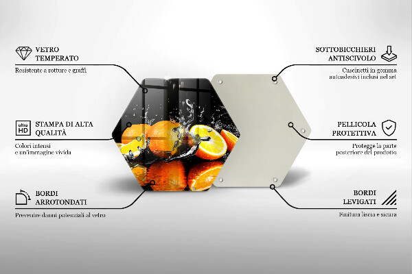 Kuchynská doska zo skla Šťavnaté oranžové ovocie