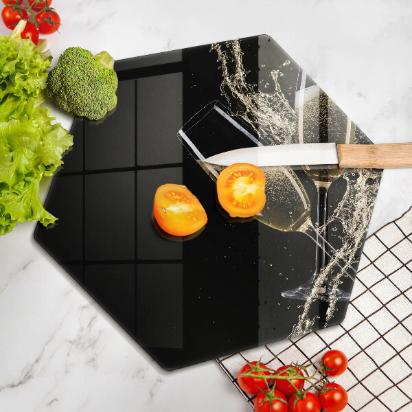 Kuchynská doska veľká zo skla Poháre na šampanské