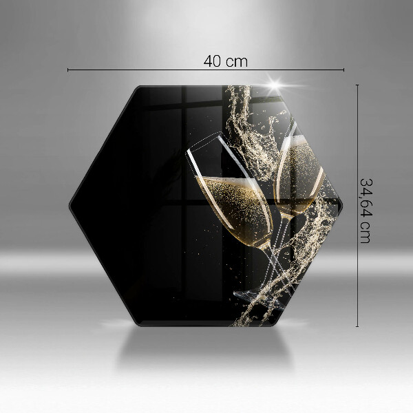 Kuchynská doska veľká zo skla Poháre na šampanské