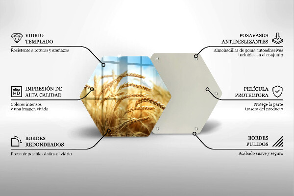 Kuchynská doska veľká zo skla Klasy obilnín na poli