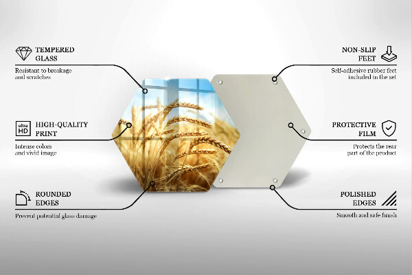 Kuchynská doska veľká zo skla Klasy obilnín na poli