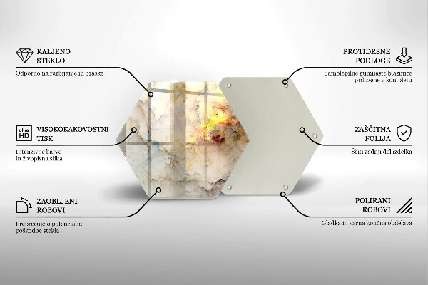 Kuchynská doska zo skla Textúra mramoru so zlatom