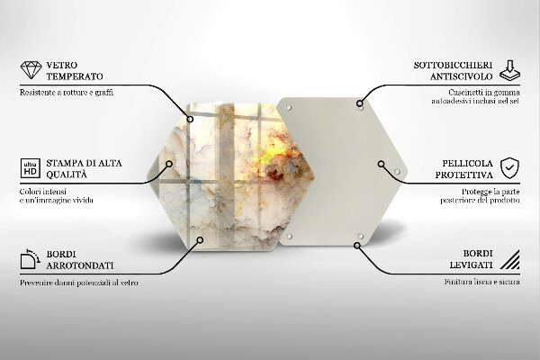 Kuchynská doska zo skla Textúra mramoru so zlatom
