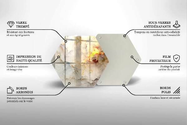 Kuchynská doska zo skla Textúra mramoru so zlatom