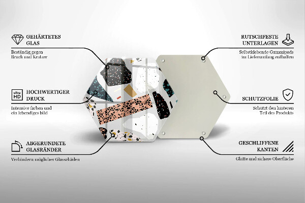 Kuchynská doska zo skla Kamenina