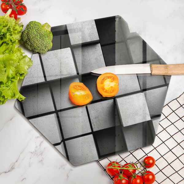 Kuchynská doska veľká zo skla 3D geometria pozadia
