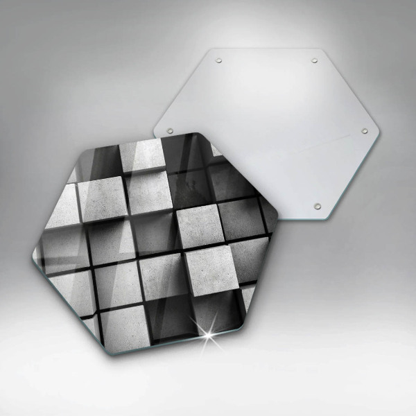 Kuchynská doska veľká zo skla 3D geometria pozadia