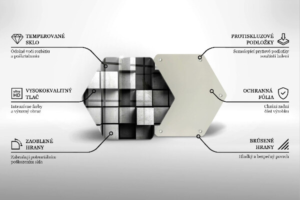 Kuchynská doska veľká zo skla 3D geometria pozadia