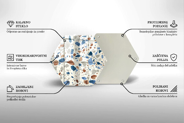 Kuchynská doska veľká zo skla Dekoratívna kamenina