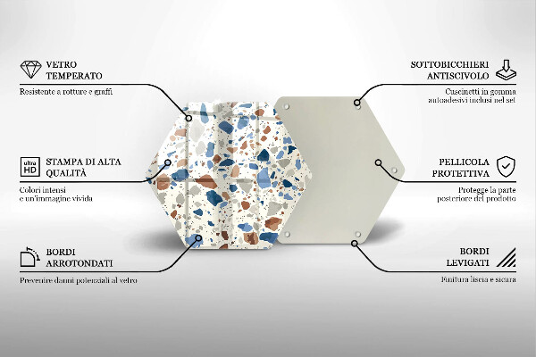 Kuchynská doska veľká zo skla Dekoratívna kamenina