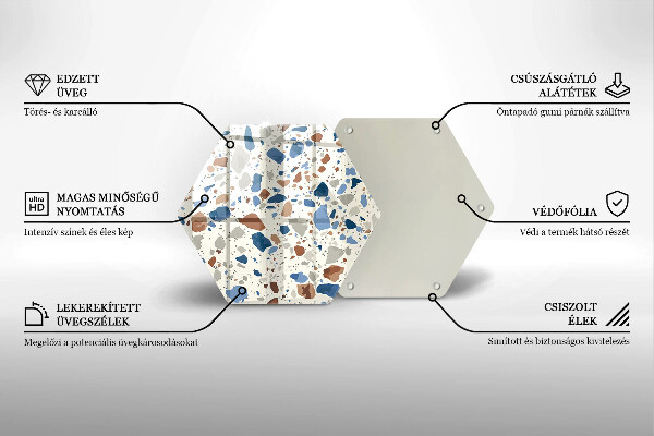 Kuchynská doska veľká zo skla Dekoratívna kamenina