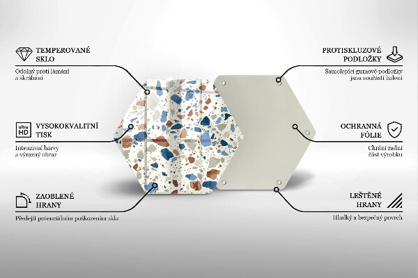 Kuchynská doska veľká zo skla Dekoratívna kamenina