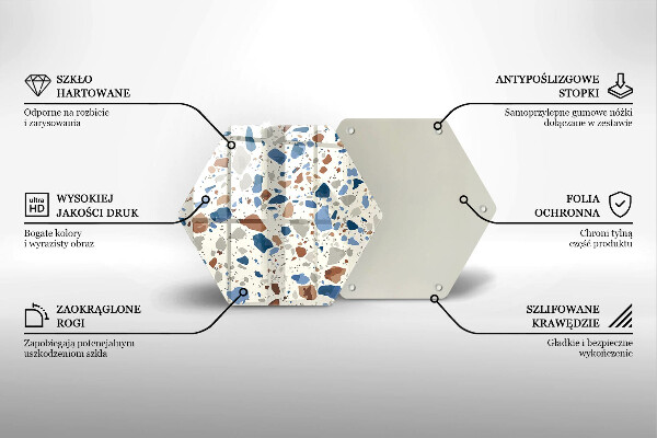 Kuchynská doska veľká zo skla Dekoratívna kamenina