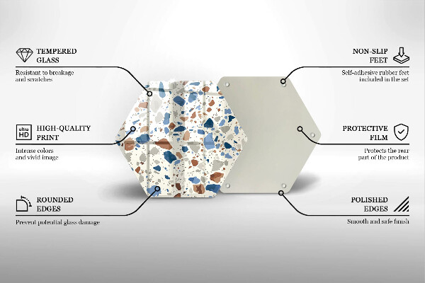 Kuchynská doska veľká zo skla Dekoratívna kamenina