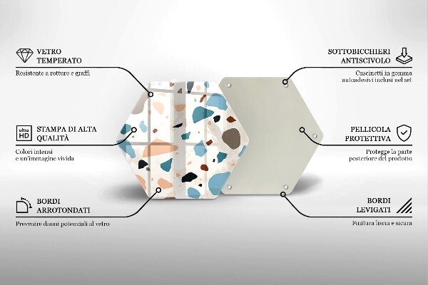 Kuchynská doska veľká zo skla Dekoratívna kamenina