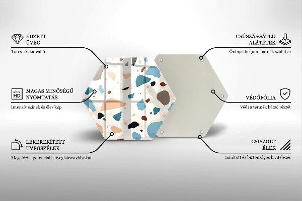 Kuchynská doska veľká zo skla Dekoratívna kamenina