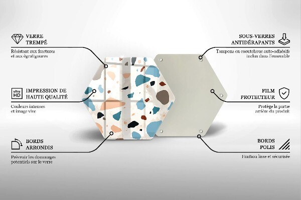 Kuchynská doska veľká zo skla Dekoratívna kamenina