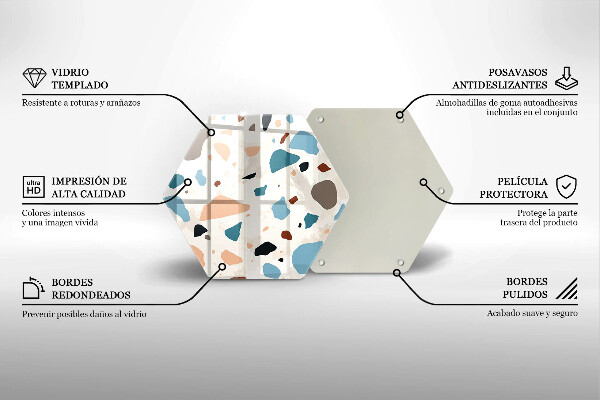 Kuchynská doska veľká zo skla Dekoratívna kamenina