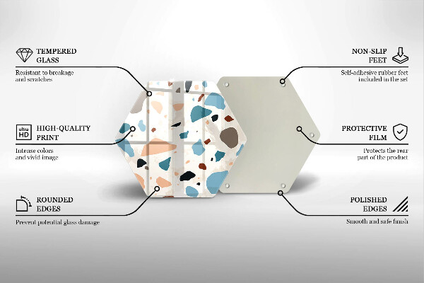 Kuchynská doska veľká zo skla Dekoratívna kamenina