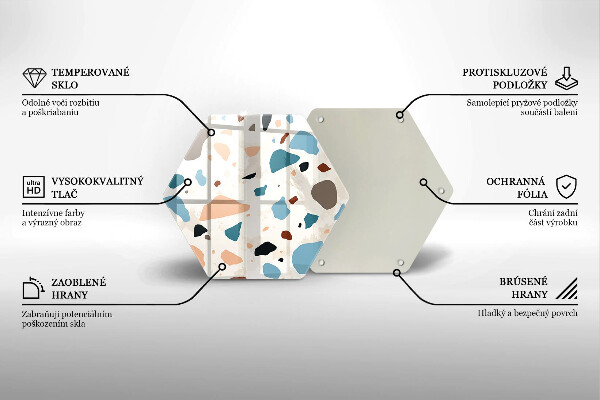 Kuchynská doska veľká zo skla Dekoratívna kamenina