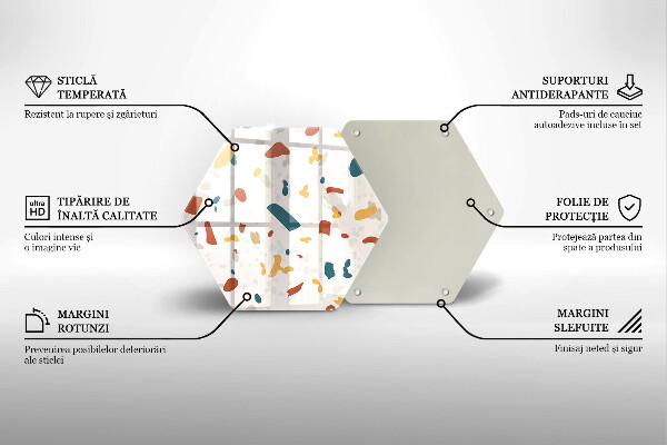 Kuchynská doska veľká zo skla Dekoratívna kamenina