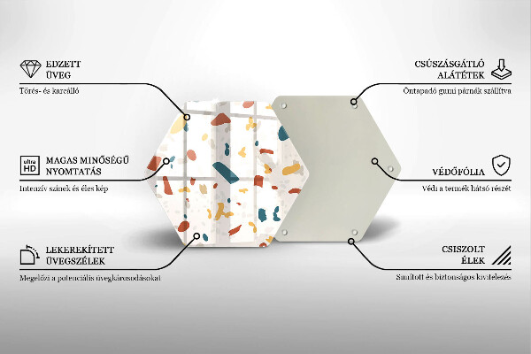 Kuchynská doska veľká zo skla Dekoratívna kamenina