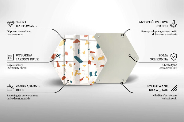 Kuchynská doska veľká zo skla Dekoratívna kamenina