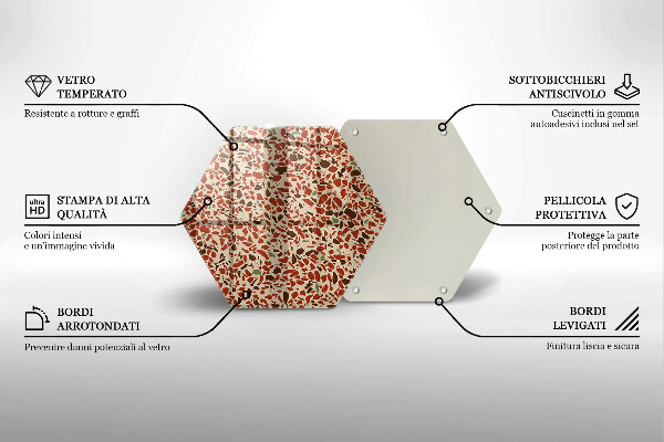 Kuchynská doska veľká zo skla Jemná kamenina