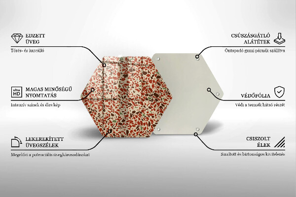 Kuchynská doska veľká zo skla Jemná kamenina
