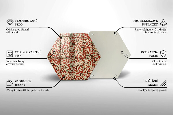 Kuchynská doska veľká zo skla Jemná kamenina