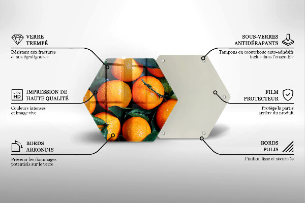 Kuchynská doska veľká zo skla Pomarančové ovocie