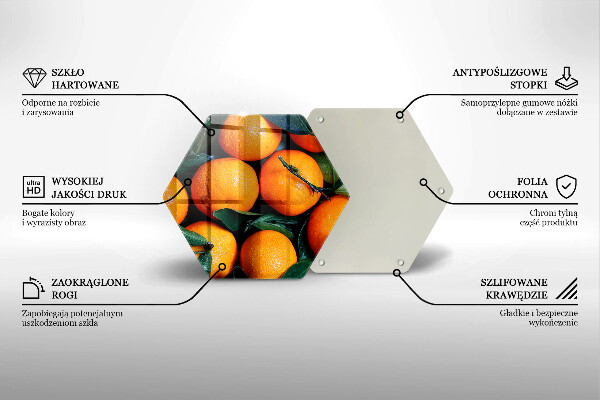 Kuchynská doska veľká zo skla Pomarančové ovocie