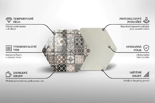 Kuchynská doska veľká zo skla Dekoratívne dlaždice