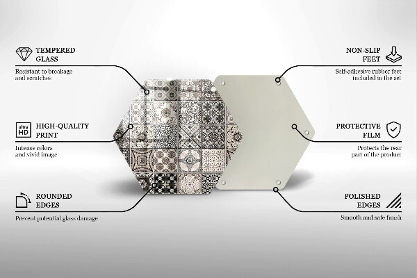 Kuchynská doska veľká zo skla Dekoratívne dlaždice