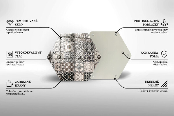 Kuchynská doska veľká zo skla Dekoratívne dlaždice